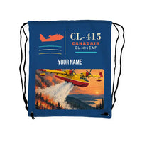Thumbnail for Canadair CL-415EAF - Drawstring Bag - Classic + Name - Blue
