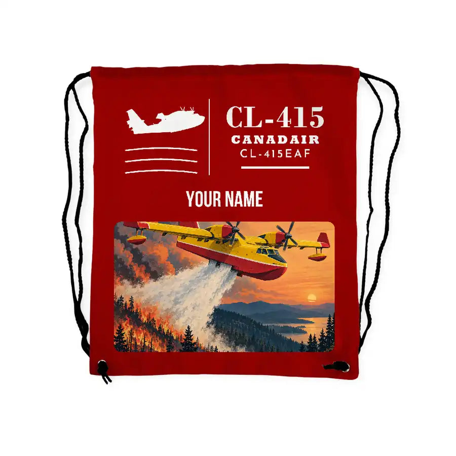 Canadair CL-415EAF - Drawstring Bag - Classic + Name - Red