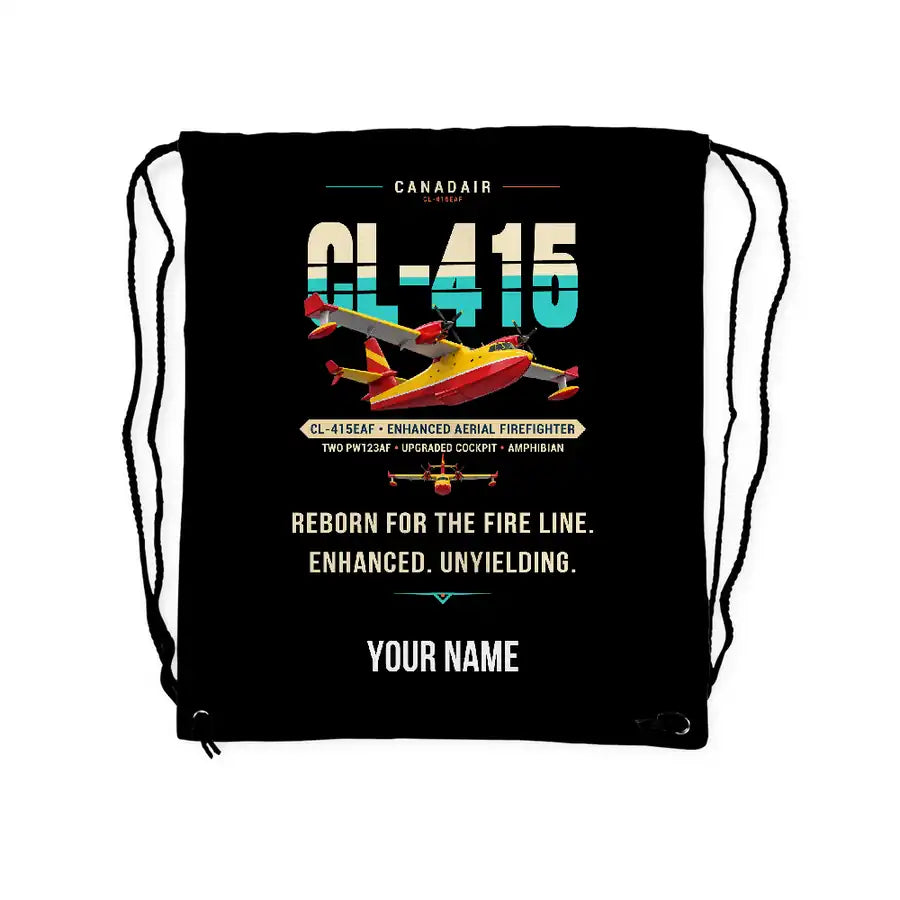 Canadair CL-415EAF - Drawstring Bag - Original + Name - Black