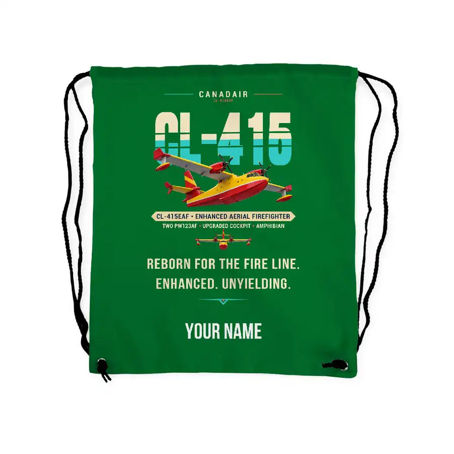 Canadair CL-415EAF - Drawstring Bag - Original + Name - Green