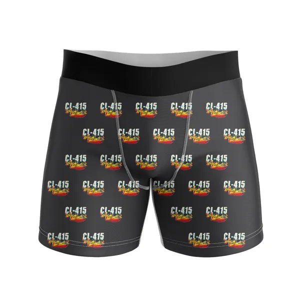 Canadair CL-415EAF - Men Boxers - Cartoon Pattern - Black