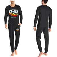 Thumbnail for Canadair CL-415EAF - Men Pajamas - Cartoon Chest + Name - Black