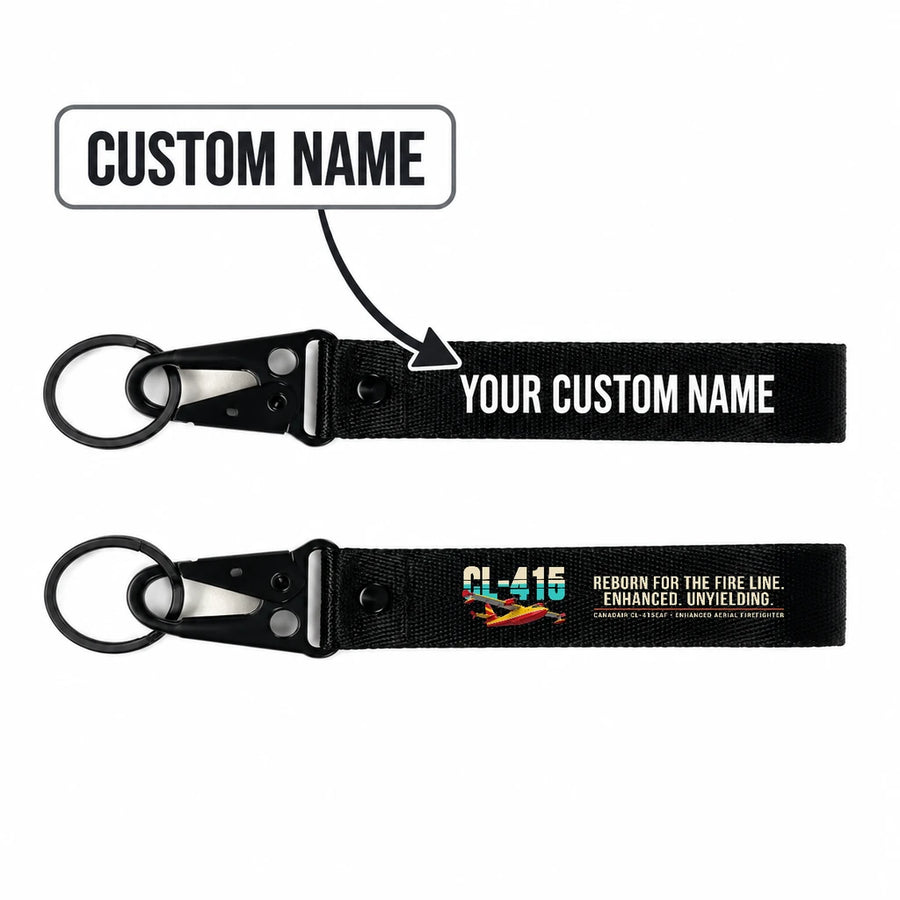 Canadair CL-415EAF Hawk-Shaped Key Chains - Black - Original - Personalized