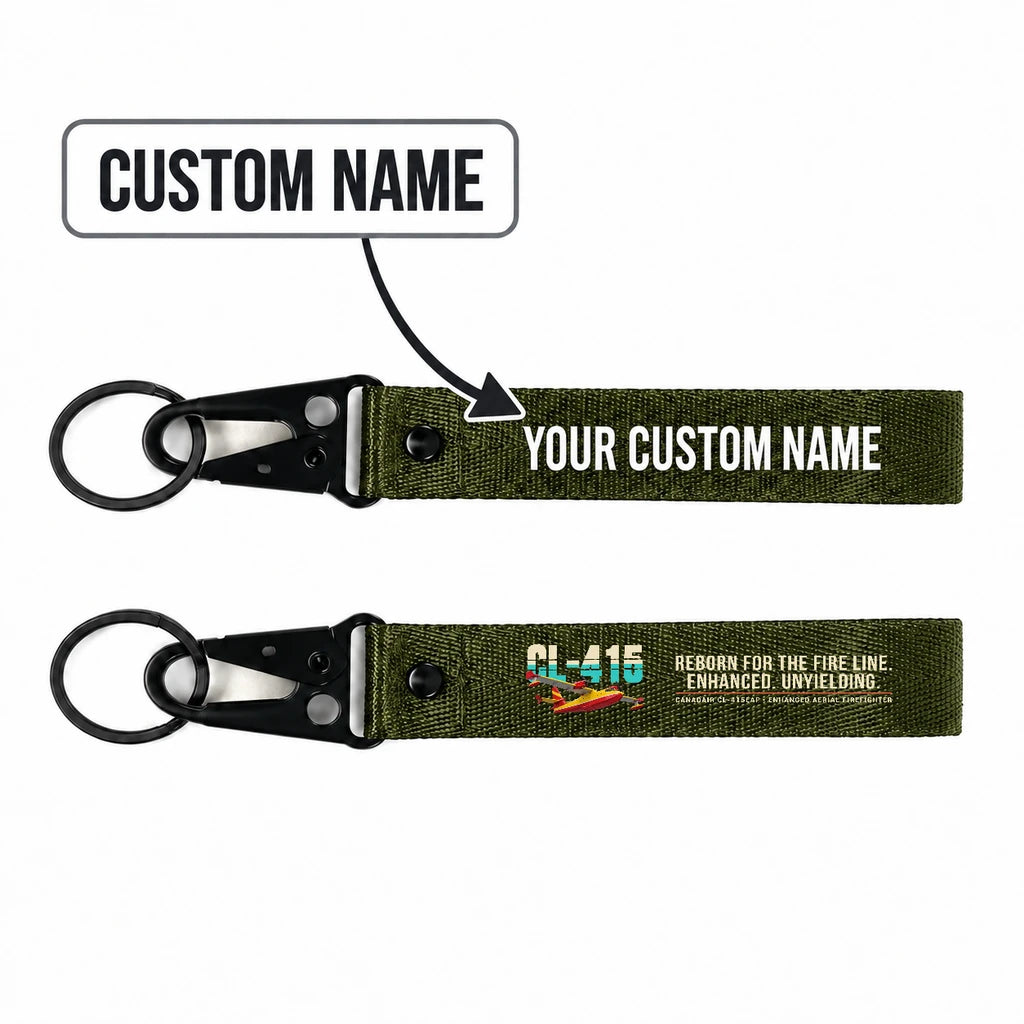 Canadair CL-415EAF Hawk-Shaped Key Chains - Dark Green - Original - Personalized