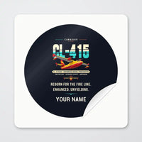 Thumbnail for Canadair CL-415EAF - Original + Name - Circle Sticker - Peel