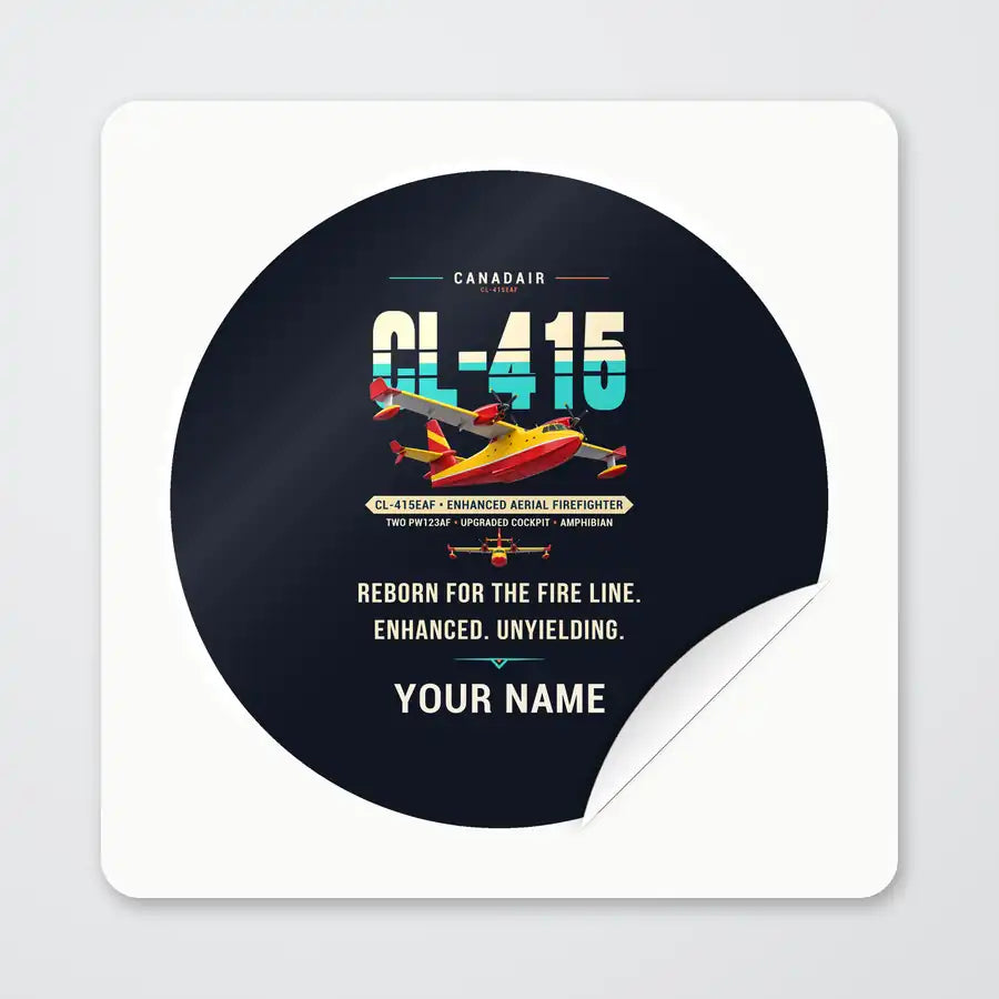 Canadair CL-415EAF - Original + Name - Circle Sticker - Peel