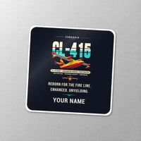 Thumbnail for Canadair CL-415EAF - Original + Name - Square Sticker - Close-up