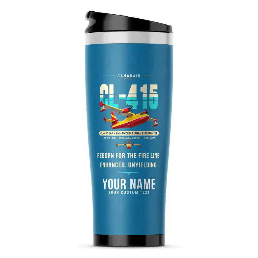 Canadair CL-415EAF - Original + Name - Stainless Steel (No Holder) - Light Blue