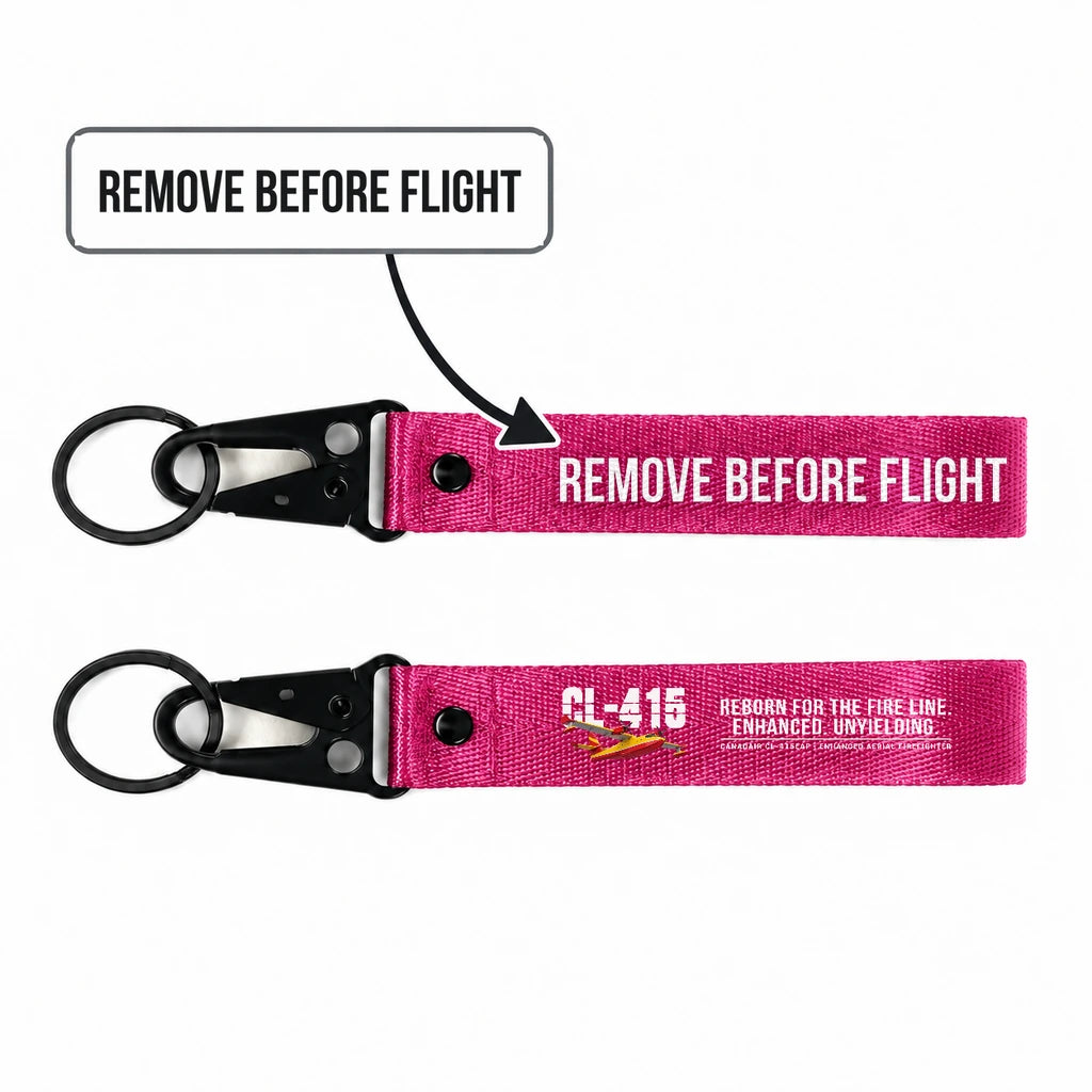 Canadair CL-415EAF Hawk-Shaped Key Chains - Pink - Original - Remove Before Flight