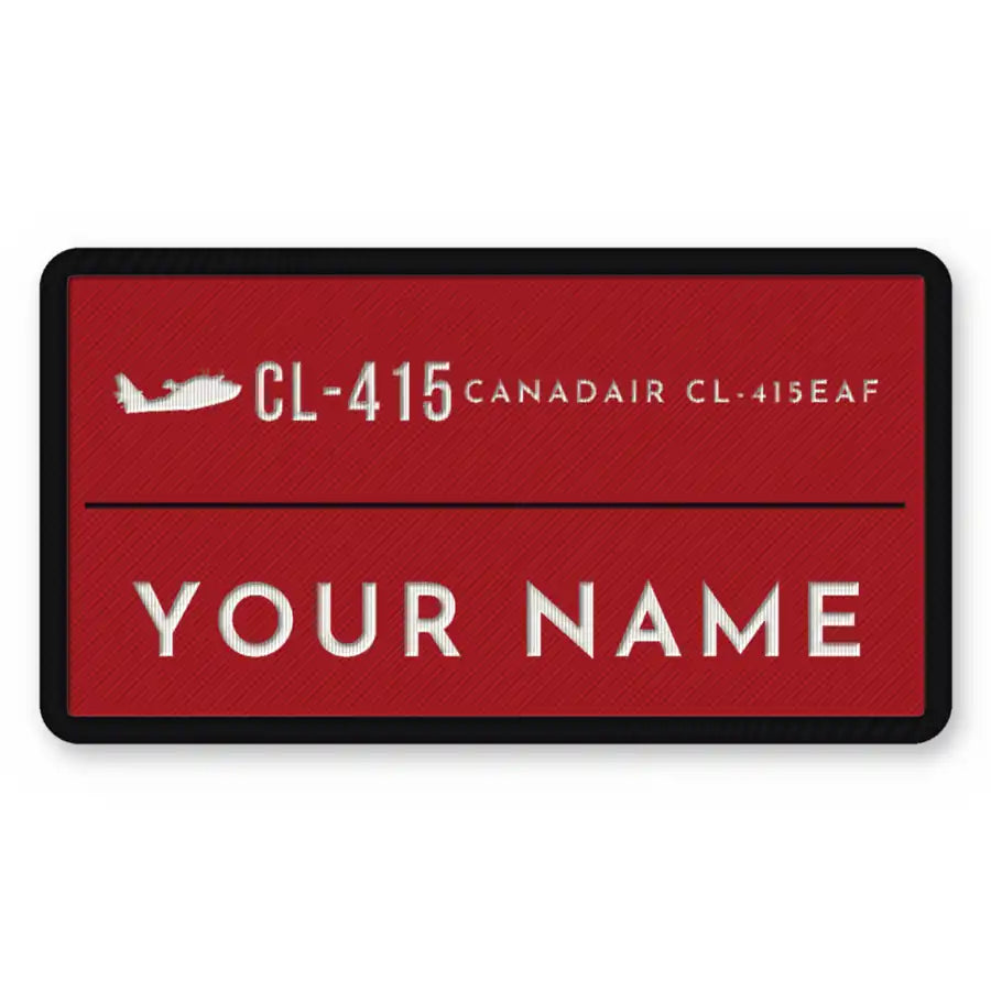 Canadair CL-415EAF Patches - Rectangle + Name - Red White
