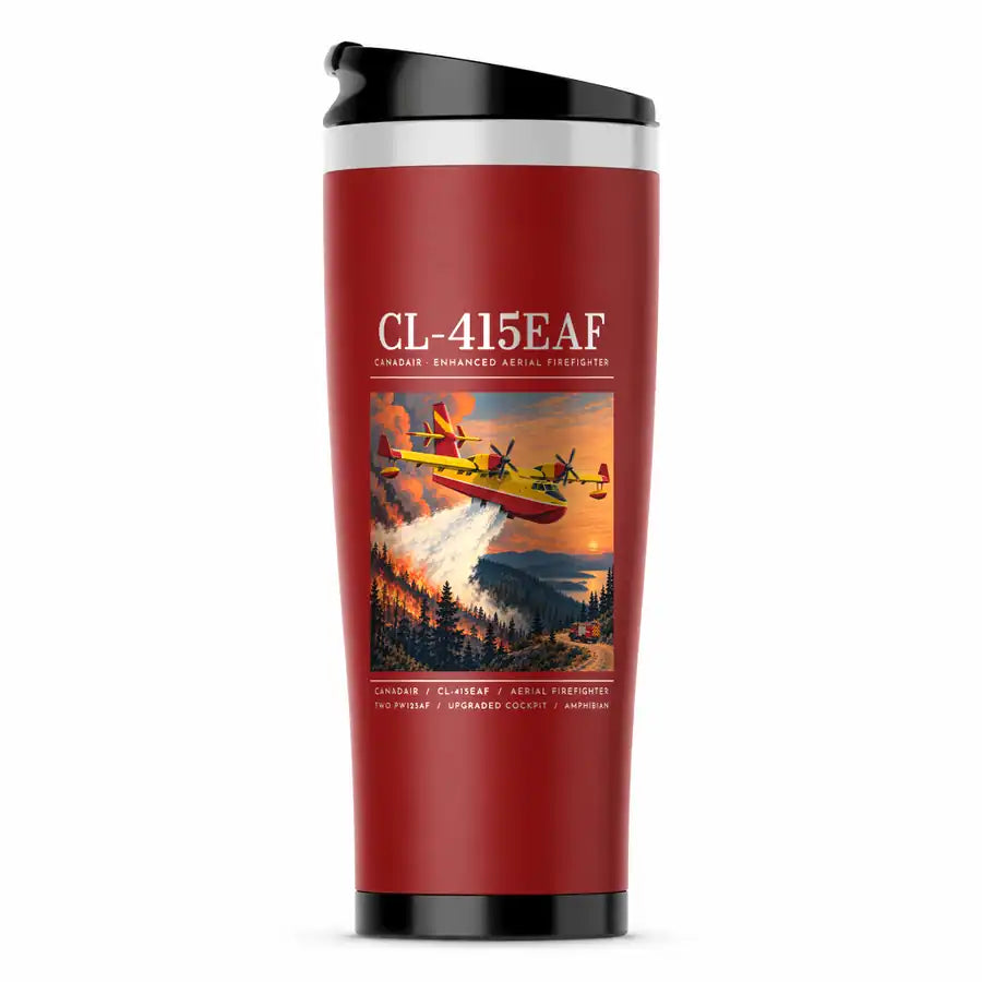 Canadair CL-415EAF - Poster - Stainless Steel (No Holder) - Red
