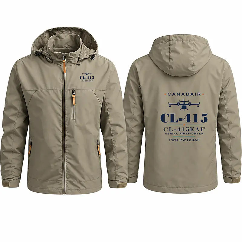 Canadair CL-415EAF Stylish Jackets - Hooded Windbreaker - Heritage - Khaki