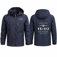 Thumbnail for Canadair CL-415EAF Stylish Jackets - Hooded Windbreaker - Heritage - Navy Blue