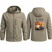 Thumbnail for Canadair CL-415EAF Stylish Jackets - Hooded Windbreaker - Poster - Khaki