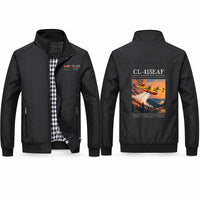Thumbnail for Canadair CL-415EAF Stylish Jackets - Stand Collar - Poster - Black