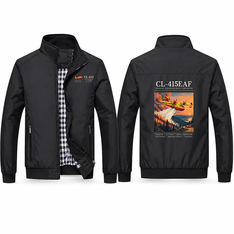 Canadair CL-415EAF Stylish Jackets - Stand Collar - Poster - Black