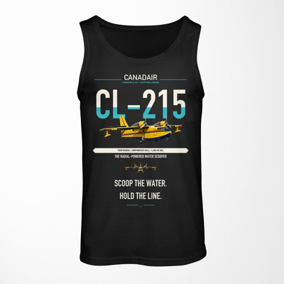 Canadair CL-215 design on black tank top