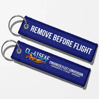 Thumbnail for Canadair CL-415EAF Aviator Key Chains - Blue - Remove Before Flight