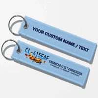 Thumbnail for Canadair CL-415EAF Aviator Key Chains - Light Blue - Personalized