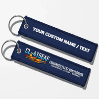 Thumbnail for Canadair CL-415EAF Aviator Key Chains - Navy Blue - Personalized