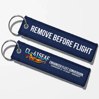Thumbnail for Canadair CL-415EAF Aviator Key Chains - Navy Blue - Remove Before Flight