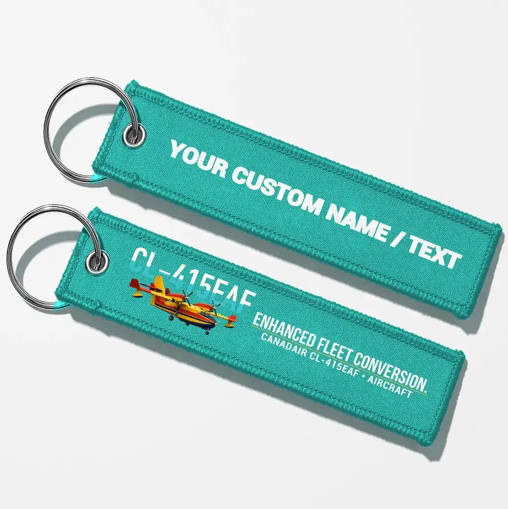 Canadair CL-415EAF Aviator Key Chains - Turquoise - Personalized