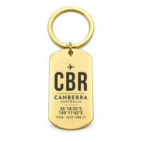 Thumbnail for Canberra Airport CBR - Key Chain - Original Design - Gold