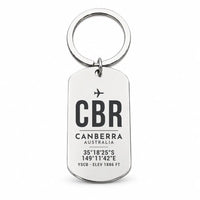 Thumbnail for Canberra Airport CBR - Key Chain - Original Design - Silver