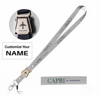 Thumbnail for Capri City Series seat belt lanyard - light gray with name