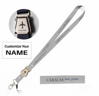 Thumbnail for Caracas City Series seat belt lanyard - light gray with name