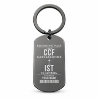 Thumbnail for Carcassonne Airport CCF - Key Chain - Customizable Boarding Pass - Black