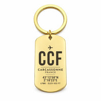 Thumbnail for Carcassonne Airport CCF - Key Chain - Original Design - Gold