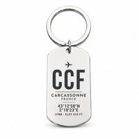 Thumbnail for Carcassonne Airport CCF - Key Chain - Original Design - Silver