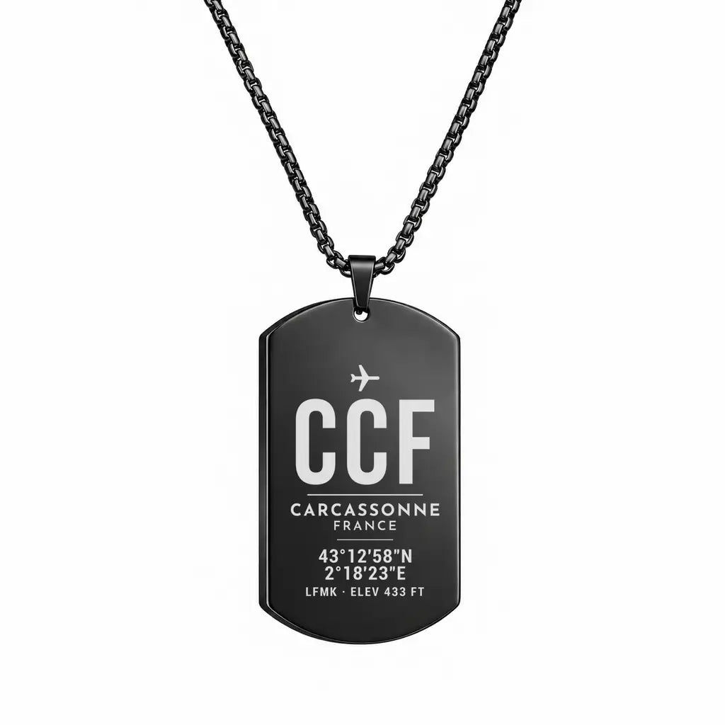 Carcassonne Airport CCF - Necklace - Original Design - Black