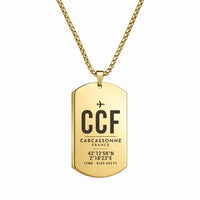 Thumbnail for Carcassonne Airport CCF - Necklace - Original Design - Gold