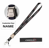 Thumbnail for Cargojet seat belt lanyard - black with name
