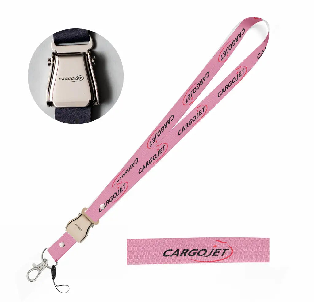 Cargojet seat belt lanyard - pink