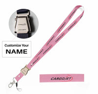 Thumbnail for Cargojet seat belt lanyard - pink with name