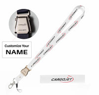 Thumbnail for Cargojet seat belt lanyard - white with name