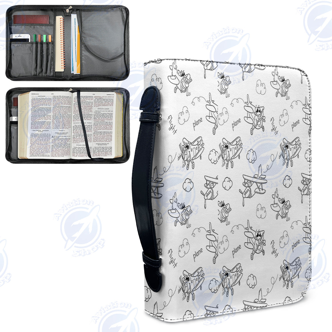 Cartoon Planes Designed PU Accessories Bags