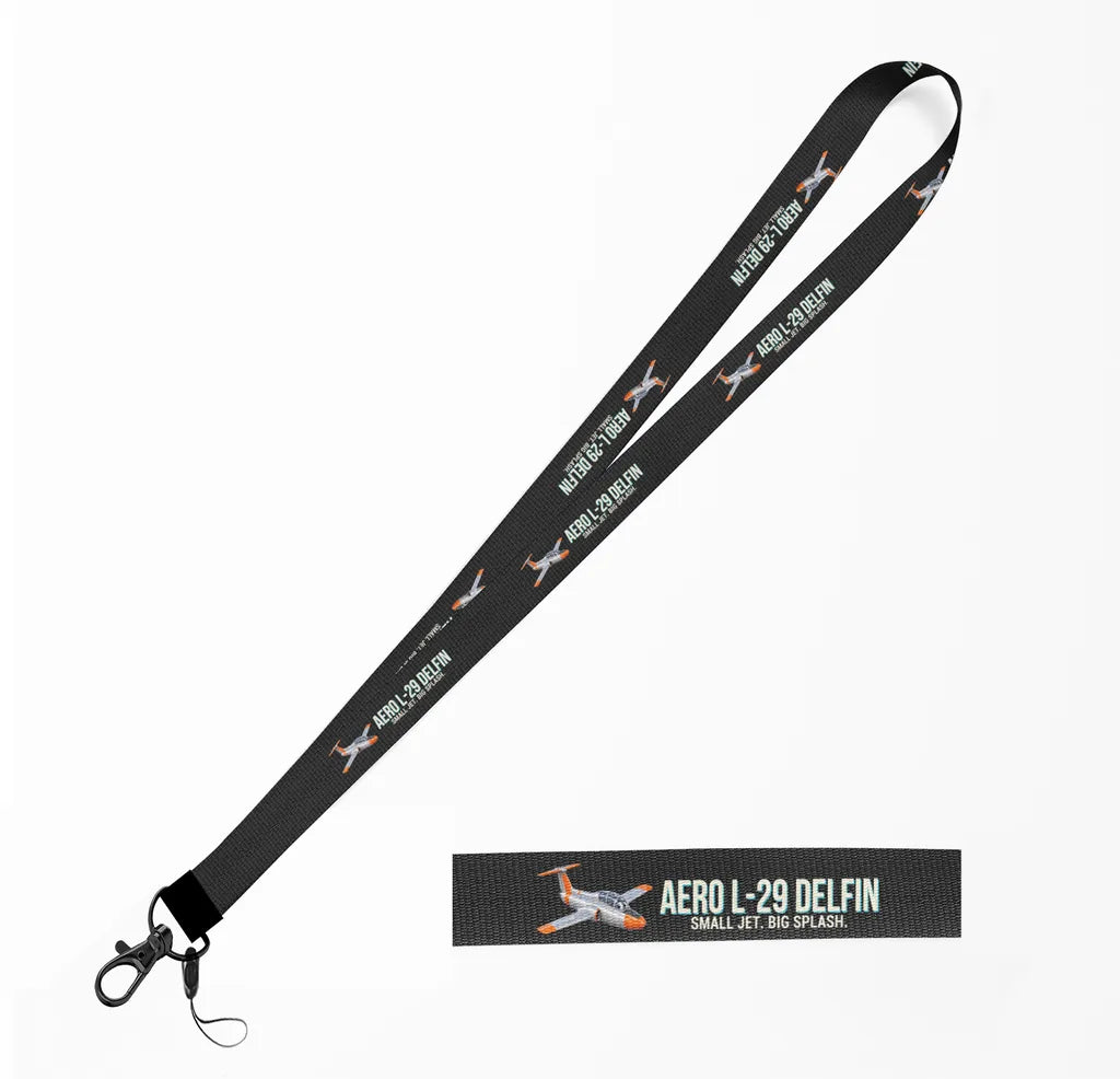 Cartoon Aero L-29 Delfin lanyard - black