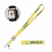 Thumbnail for Cartoon Airbus A220-100 seat belt lanyard - yellow