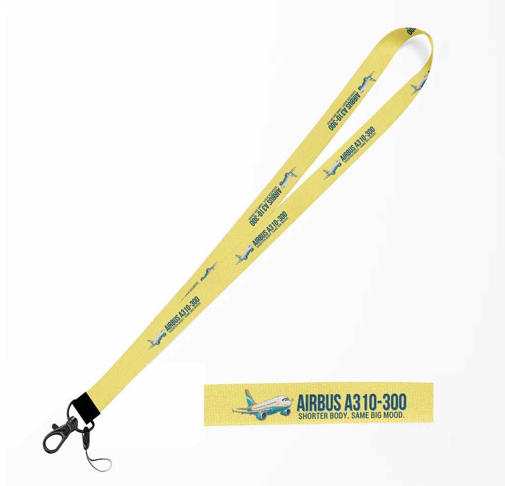 Cartoon Airbus A310-300 lanyard - yellow