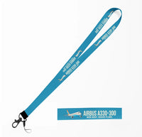 Thumbnail for Cartoon Airbus A330-300 lanyard - light blue