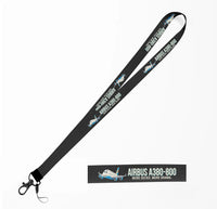 Thumbnail for Cartoon Airbus A380-800 lanyard - black
