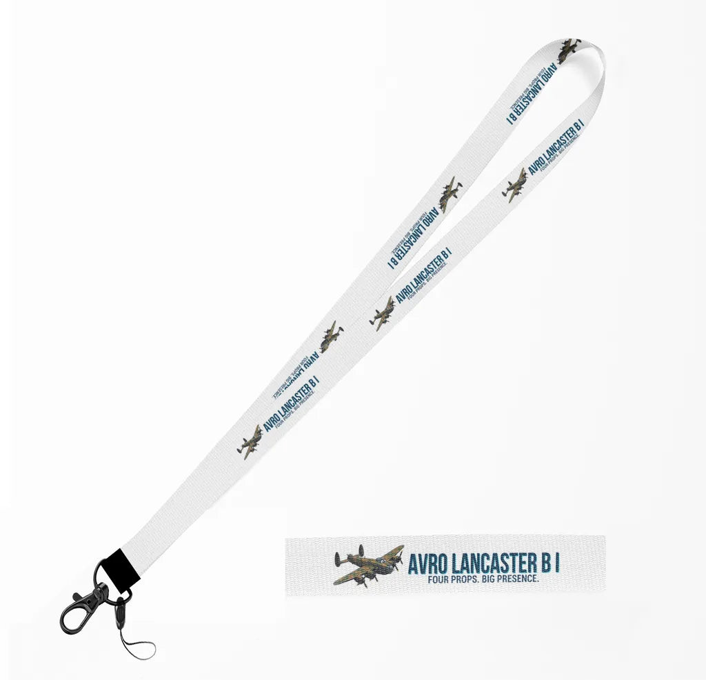 Cartoon Avro Lancaster B I lanyard - white
