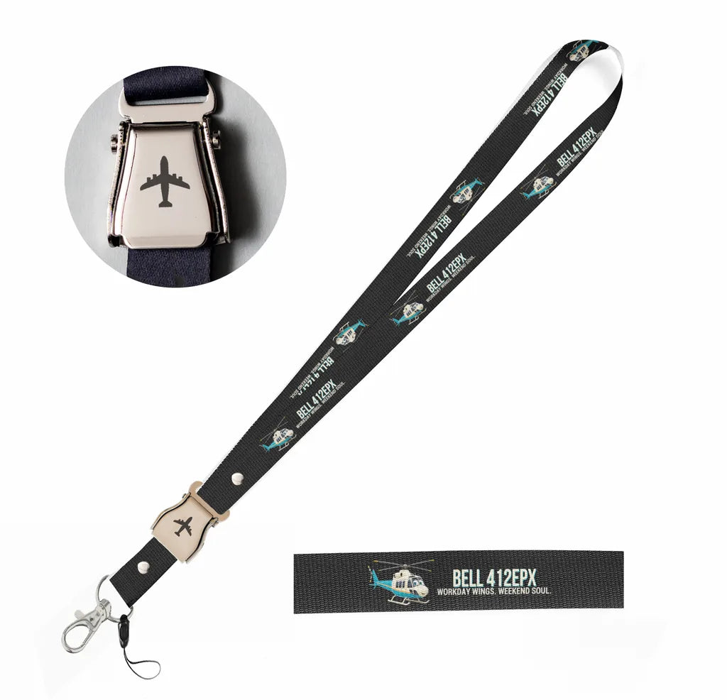 Cartoon Bell 412EPX seat belt lanyard - black