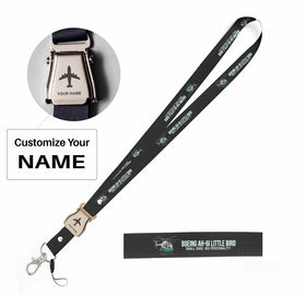 Cartoon Boeing AH-6i Little Bird Lanyard & ID Holders