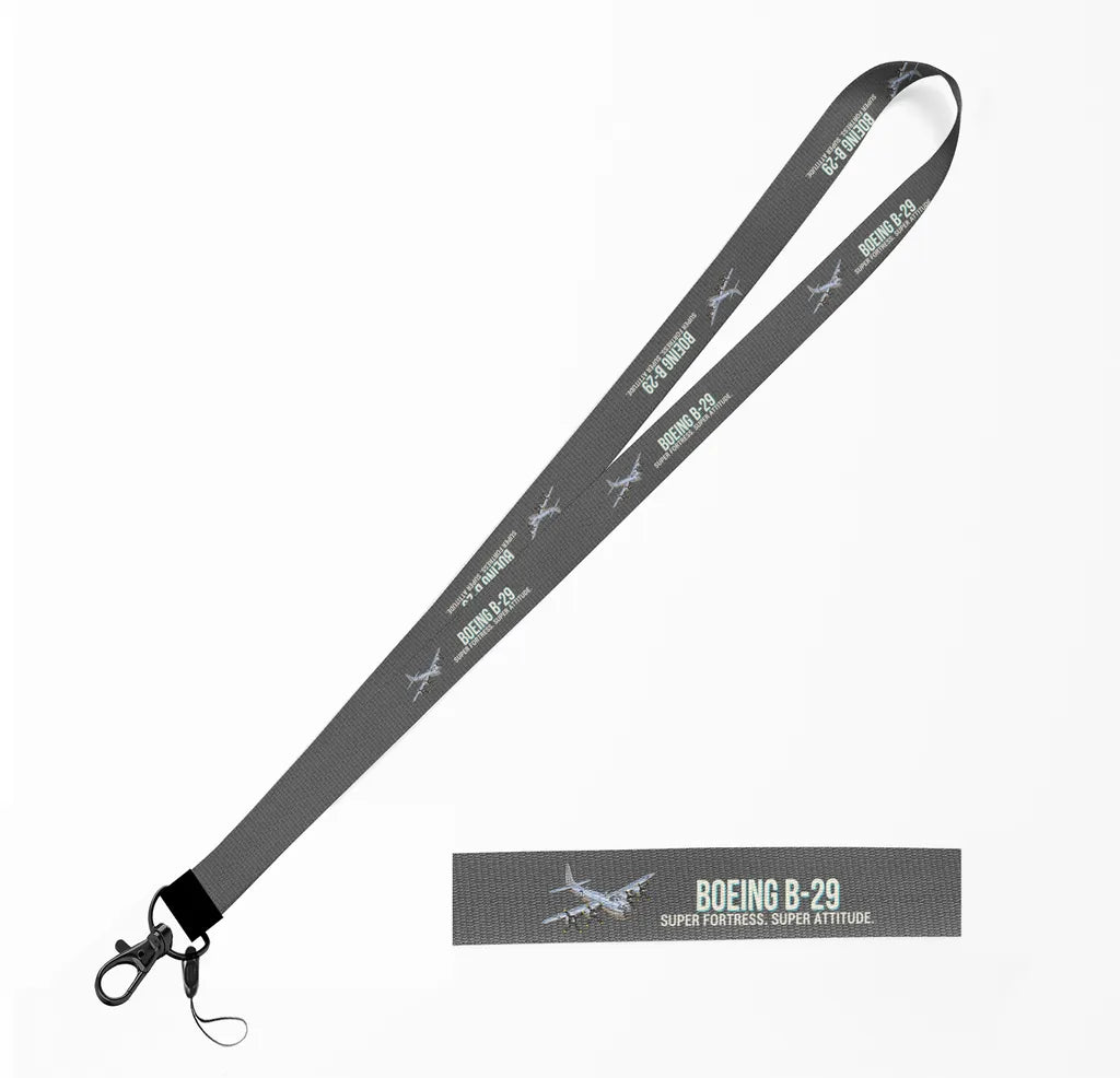 Cartoon Boeing B-29 lanyard - gray