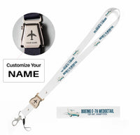 Thumbnail for Cartoon Boeing E-7A Wedgetail seat belt lanyard - white with name